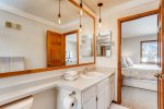 Upper Floor Master Bedroom en-suite Bathroom Bath Tub and Shower Combo